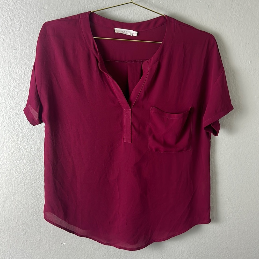 Lush Plum Wine Office Casual Blouse